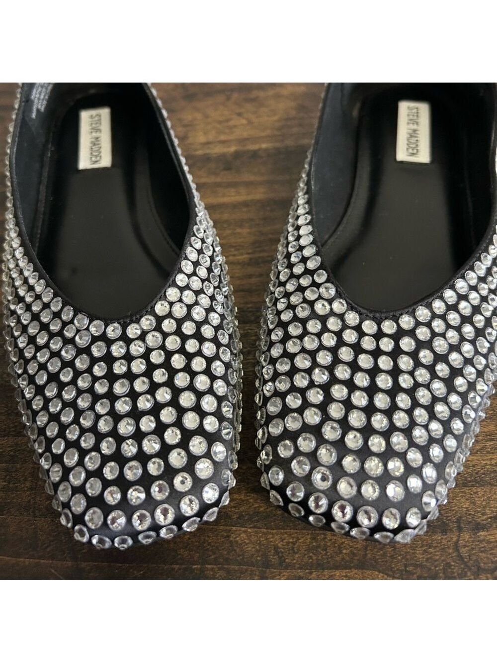 Steve Madden Matais Rhinestone Embellished Square Toe Ballet Flats, Size 9. - Picture 8 of 10